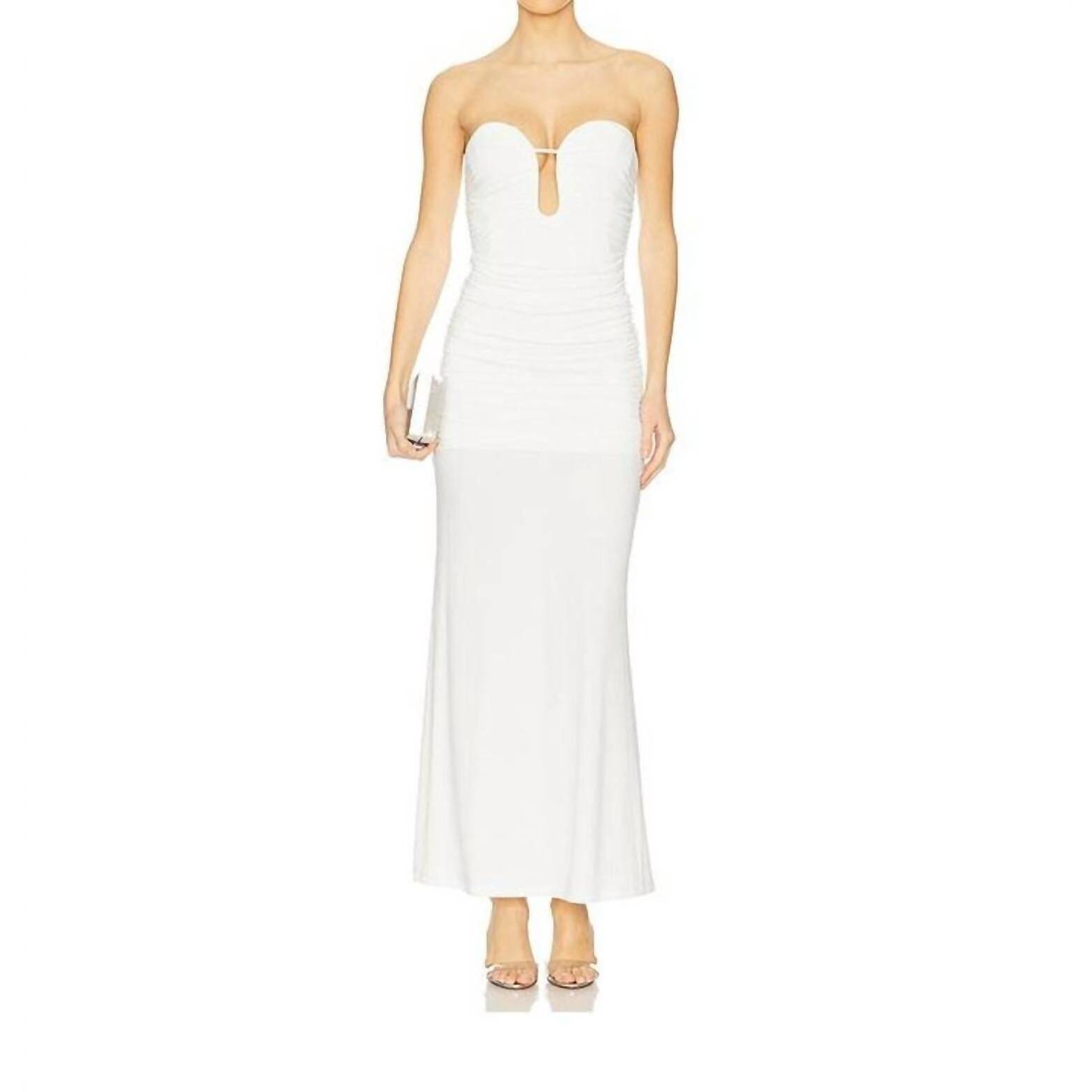 New Bardot Elvira Strapless Maxi Dress In White